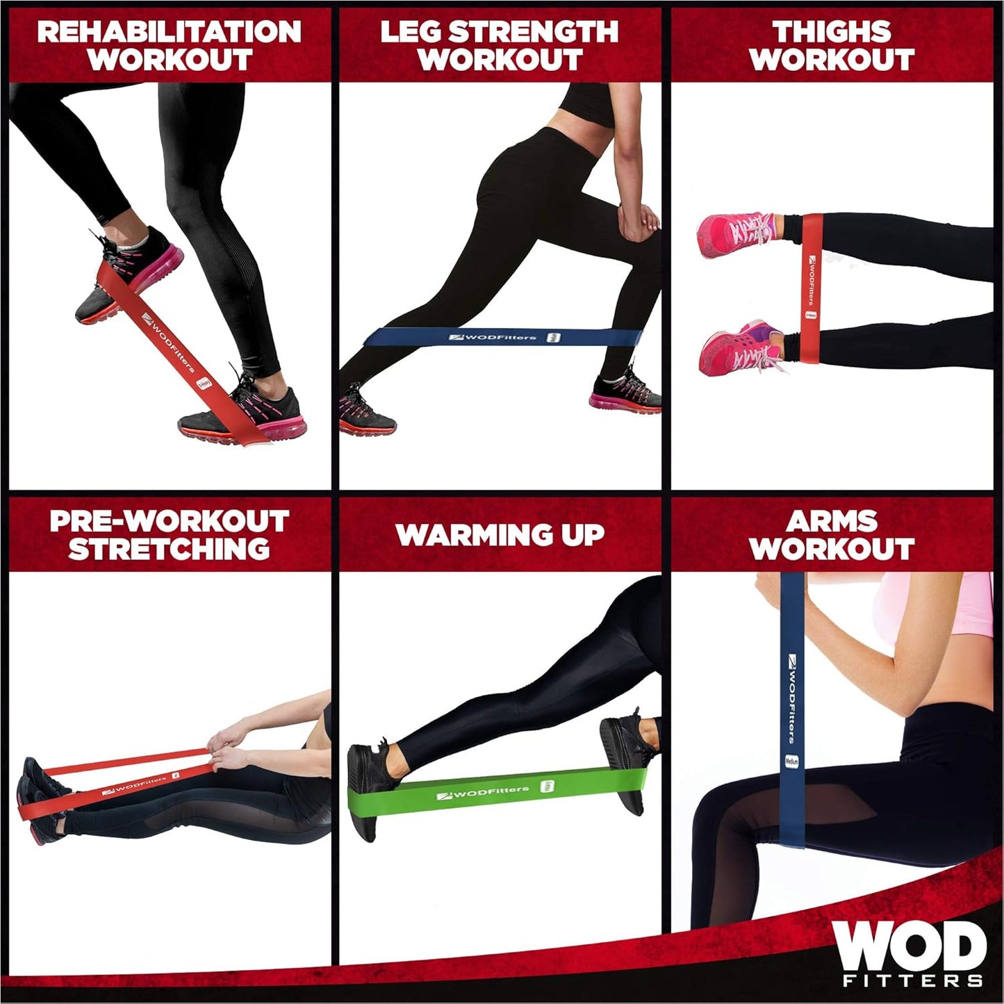WODFitters Bandelicious Mini Bands Set for Women - 4 Exercise Workout Resistance Bands - Exercise Loops - Workout Flexbands for Stretching, Physical Therapy, Rehab, Home Fitness and Muscle Activation
