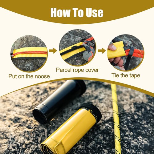 Rope Protector Portable Anti-Wear Durable PVC Velcro Closure Rope Protector Sleeve Lightweight Climbing Rope Protector for Rescue Aerial Work Tree Climbing Rappelling Equipment Arborist Rope Guard
