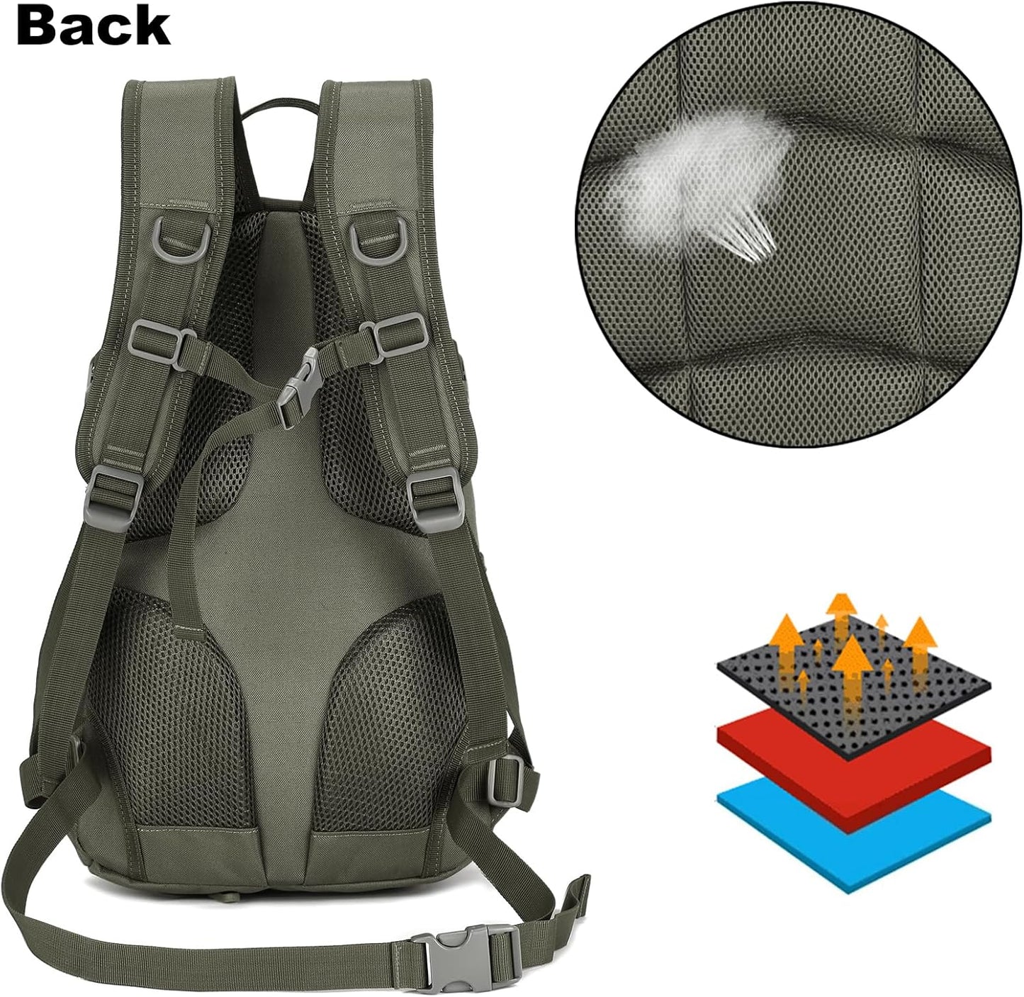 ArcEnCiel 15L Motorcycle Backpack Tactical Bag Rucksacks for Outdoor Camping Trekking Hunting with Patch