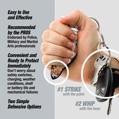 MUNIO Self Defense Keychain β Lightweight, Stylish & Portable Safety Tool for Women & Men β Non-Lethal Kubotan, Easy to Use, TSA Approved β Made in USA β Dogs Design