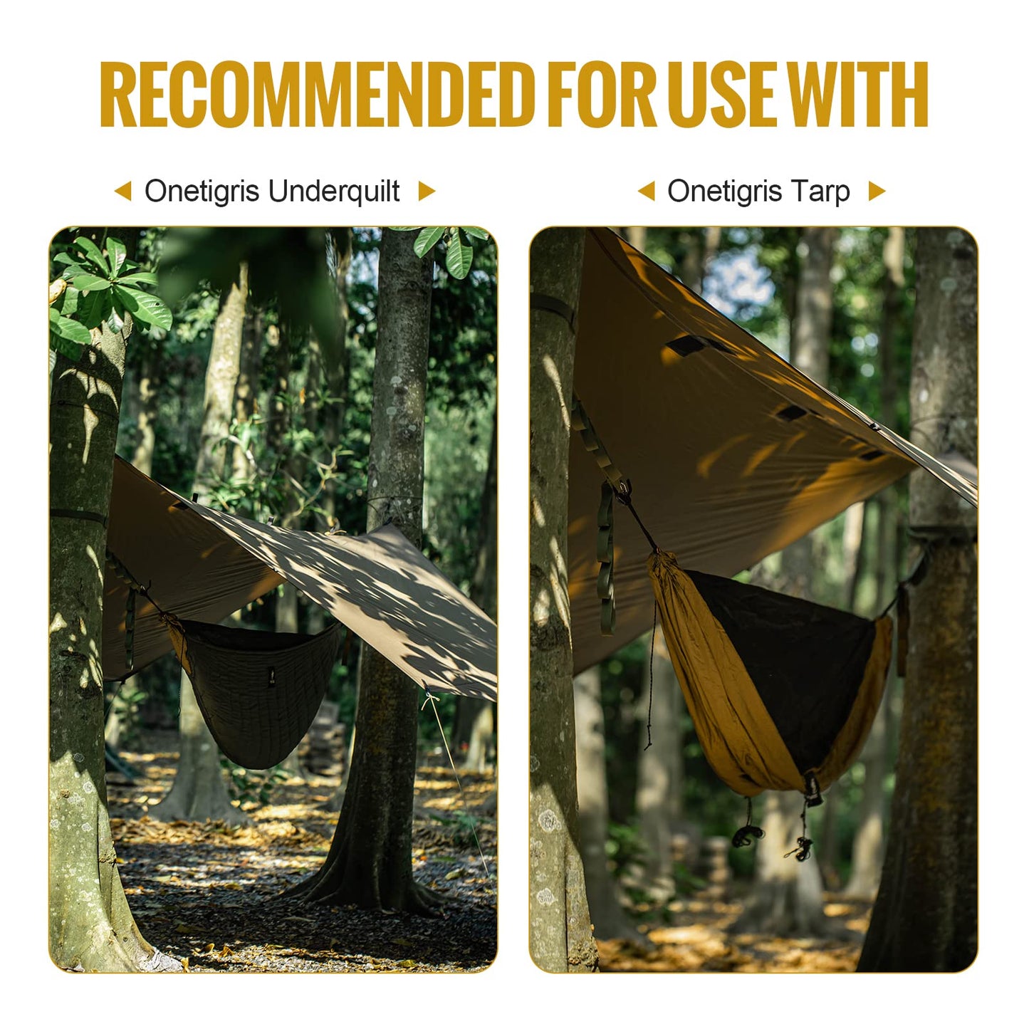 OneTigris KOMPOUND Camping Hammock + Camping Lanyard + Bulwark Camping Tarp