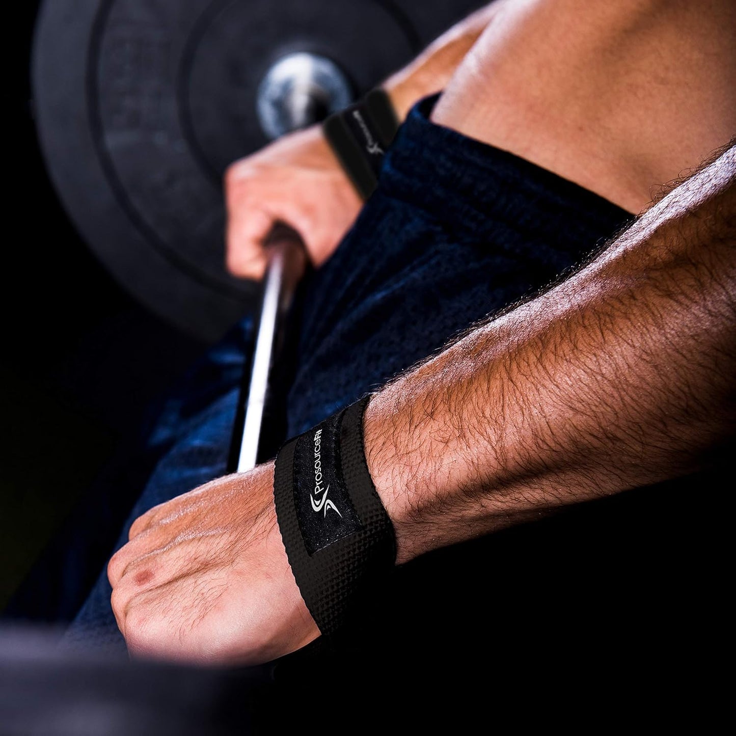 ProsourceFit Pair of Weight Lifting Straps for Men and Women, Adjustable Cotton Straps for Improved Grip, Beige