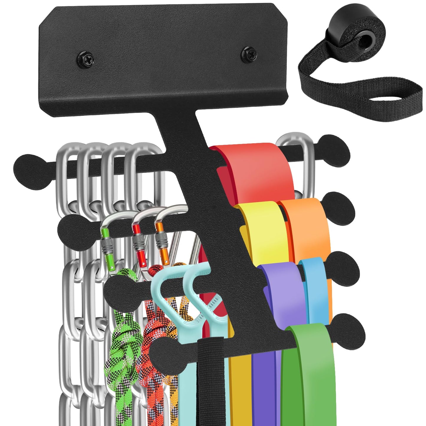 Jurtmy Resistance Rack Band Storage Hanger Gym Equipment Organizer, Multi Purpose Gym Equipment Storage Rack for Home, Chains,Weight Lifting Bands,Gym Accessories