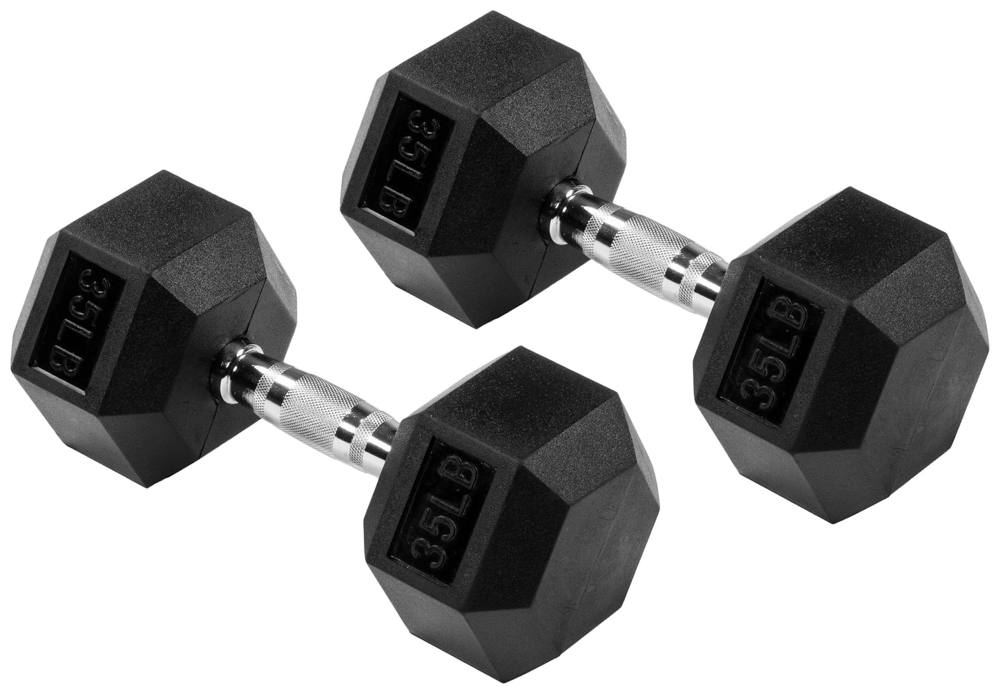 Fitvids Premium Rubber Encased Hex Dumbbell, 35LB Pair