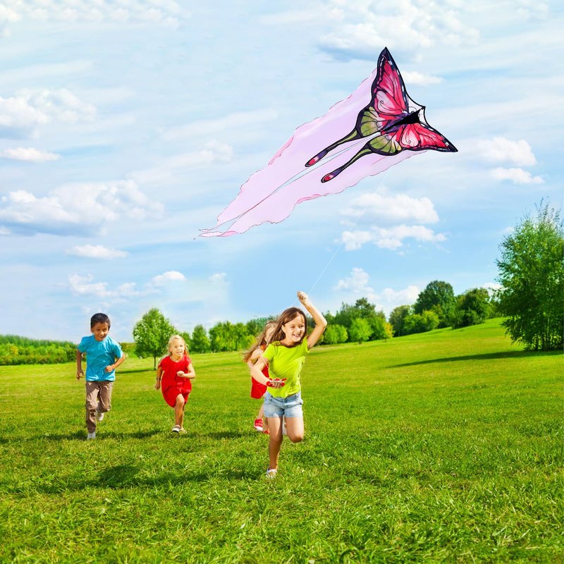SGftre Red Tulle Butterfly Kite for Kids & Adults ,Easy to Fly Outdoor Fun Sports Beach Kids Children Outdoor Toys Kites (Tulle Butterfly-red)