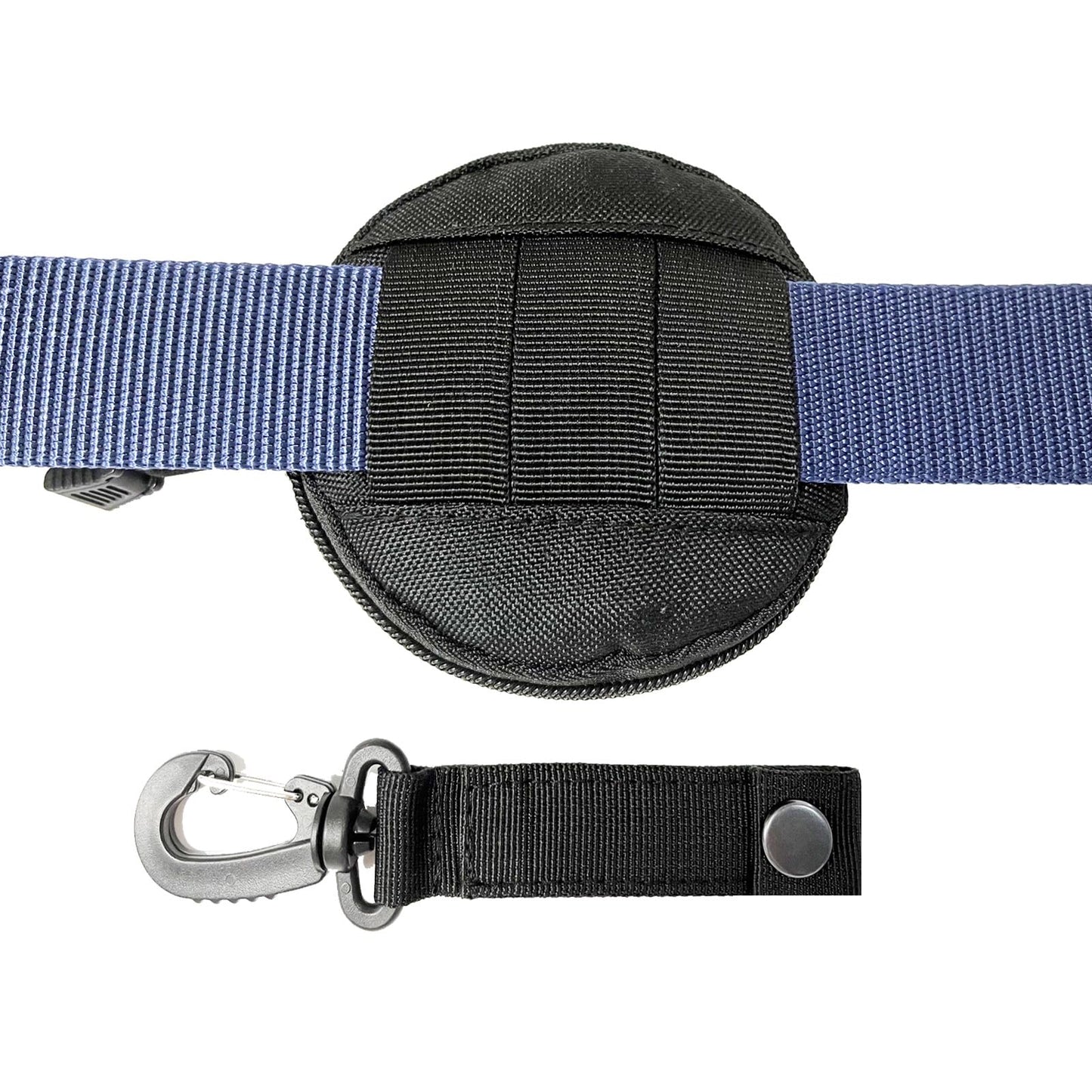 1000D Laser Cut Molle Pouch EDC Pouch Tactical Round Zipper Bag Case Coin Pouches Coin Purse Keychain Little Change Wallet Wireless Headset Pack Gadget Bag (Black)