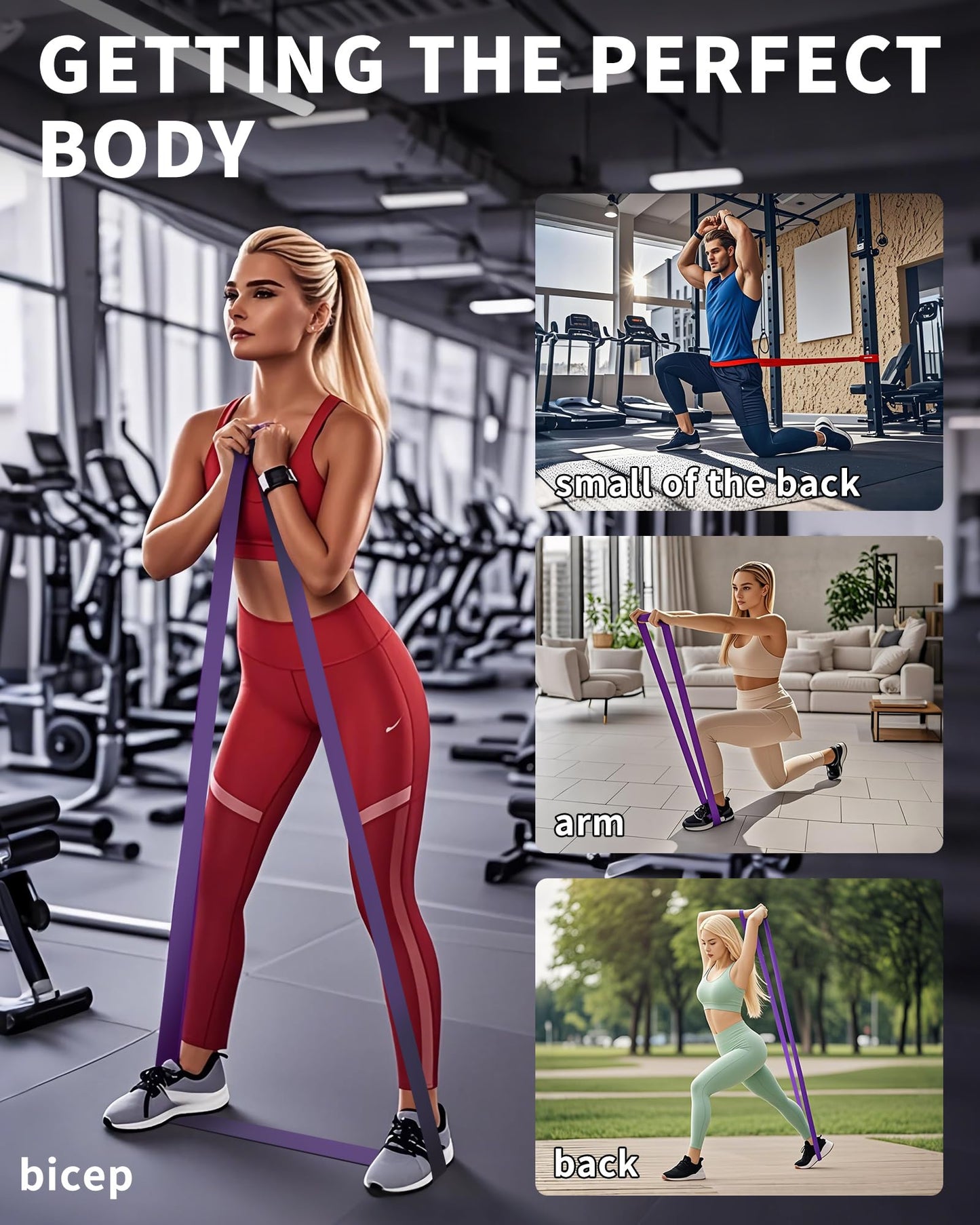 LAKXSF Pull Up Bands Set - Resistance Bands for Men and Women - Exercise, Stretching, Muscle Training - Ideal for Home/Gym Workouts - Includes Door Anchor and Elastic Bands