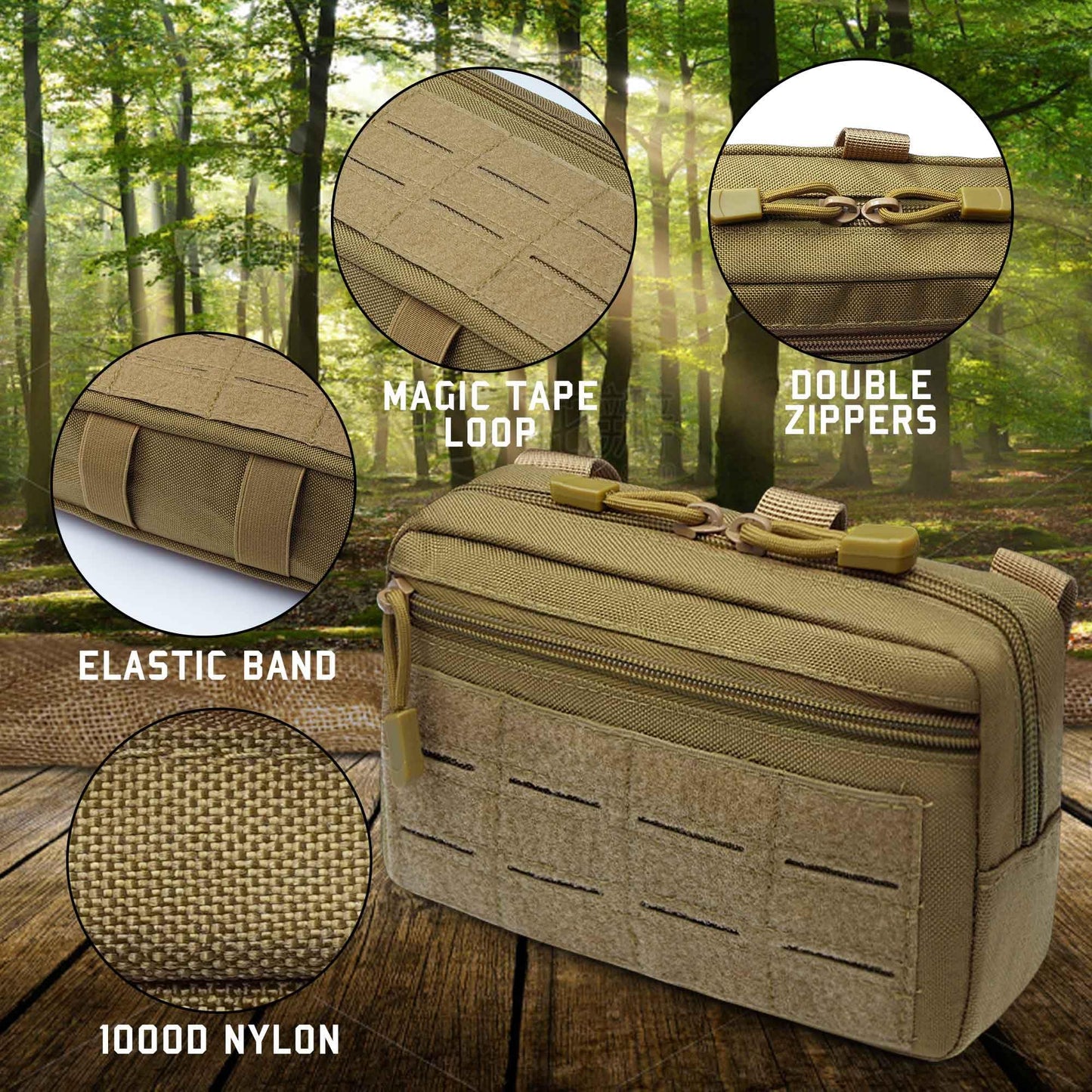 2 Pack Molle Pouches - Tactical Compact Water-Resistant Utility Admin Pouch for Vest Backpack Duty Belt Tactical Vests