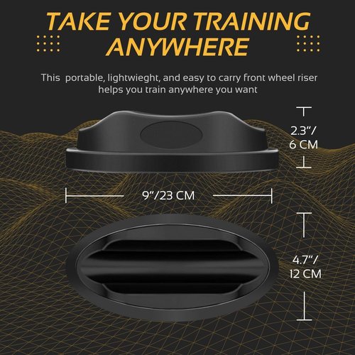 Flexzion Bike Trainer Front Wheel Block - Sturdy Molded Plastic Bicycle Stabilizing Leveling Block Support for Indoor Turbo Trainer Bike Stationary Resistance Training Exercises