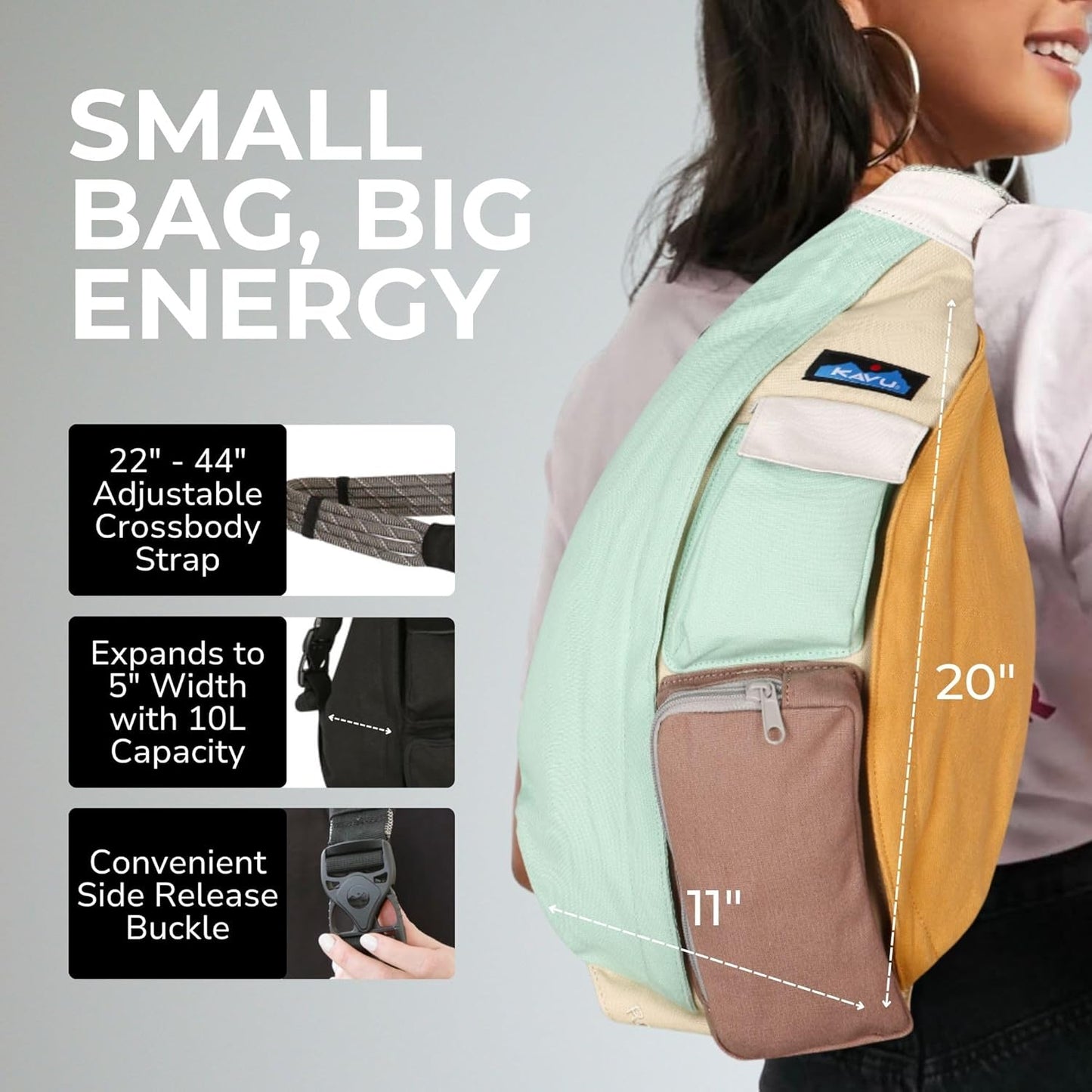 KAVU Rope Bag - Sling Pack for Hiking, Camping, and Commuting