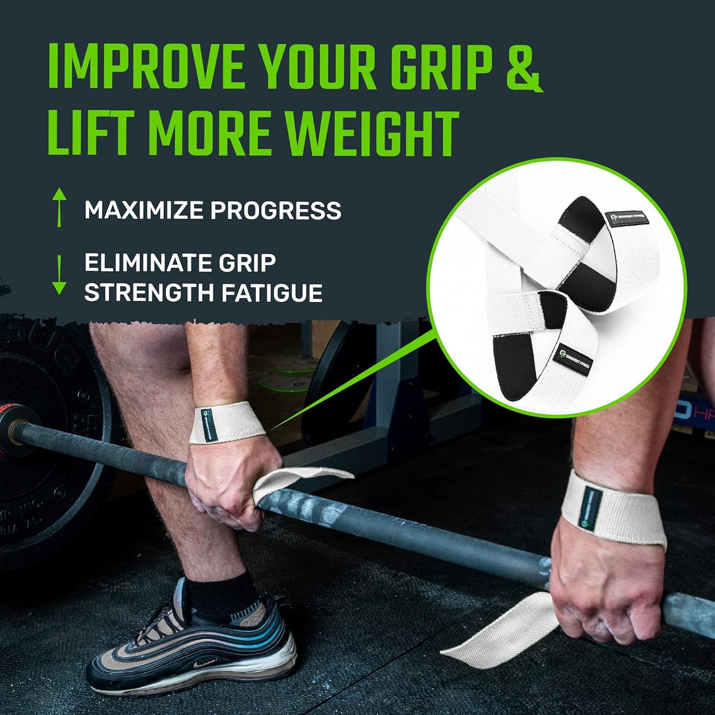 Gradient Fitness Lifting Straps | Wrist Straps for Weightlifting, Deadlift Straps, Lifting Straps for Weightlifting, Straps for Weight Lifting, Weight Lifting Straps for Men/Women, Gym Lifting Grips