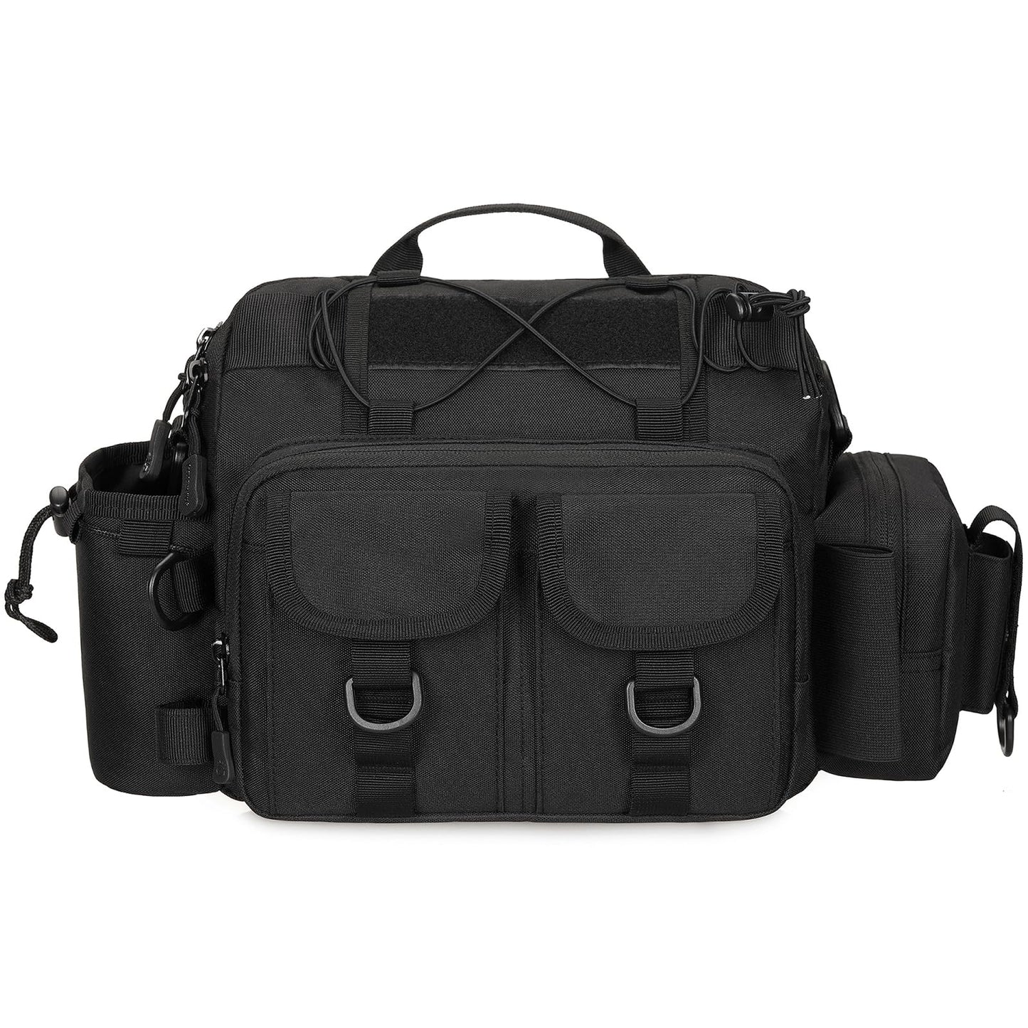 CamGo Tactcial Fanny Pack for Men Molle Hip Belt Bumbag Utility Hiking Waist Bag EDC Crossbody Shoulder Bag for Outdoor Sports (01-Black)