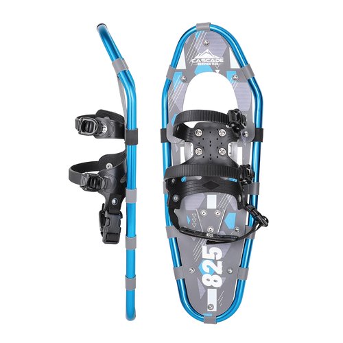Lightweight Aluminum Frame Snowshoes with Dual Ratchet Bindings, Nylon Heel Strap, HDPE Decking, Includes Heavy Duty Carry Bag, Available in Adult and Kids Sizes, 36", Blue, Snowshoe Only
