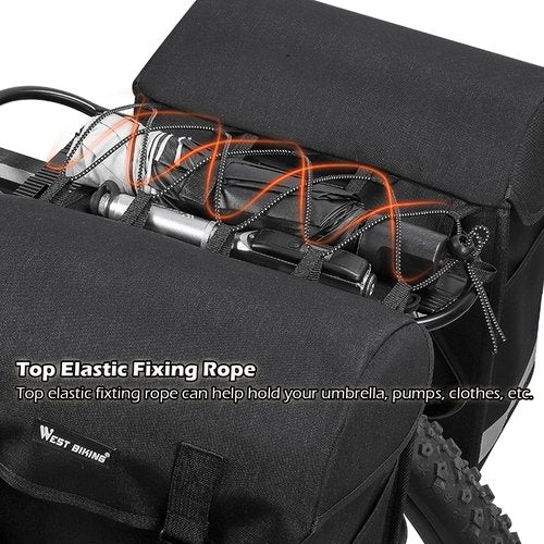 BAIGIO Bike Double Pannier Bags Waterproof Bicycle Rear Seat Panniers Pack with Reflective Stripe