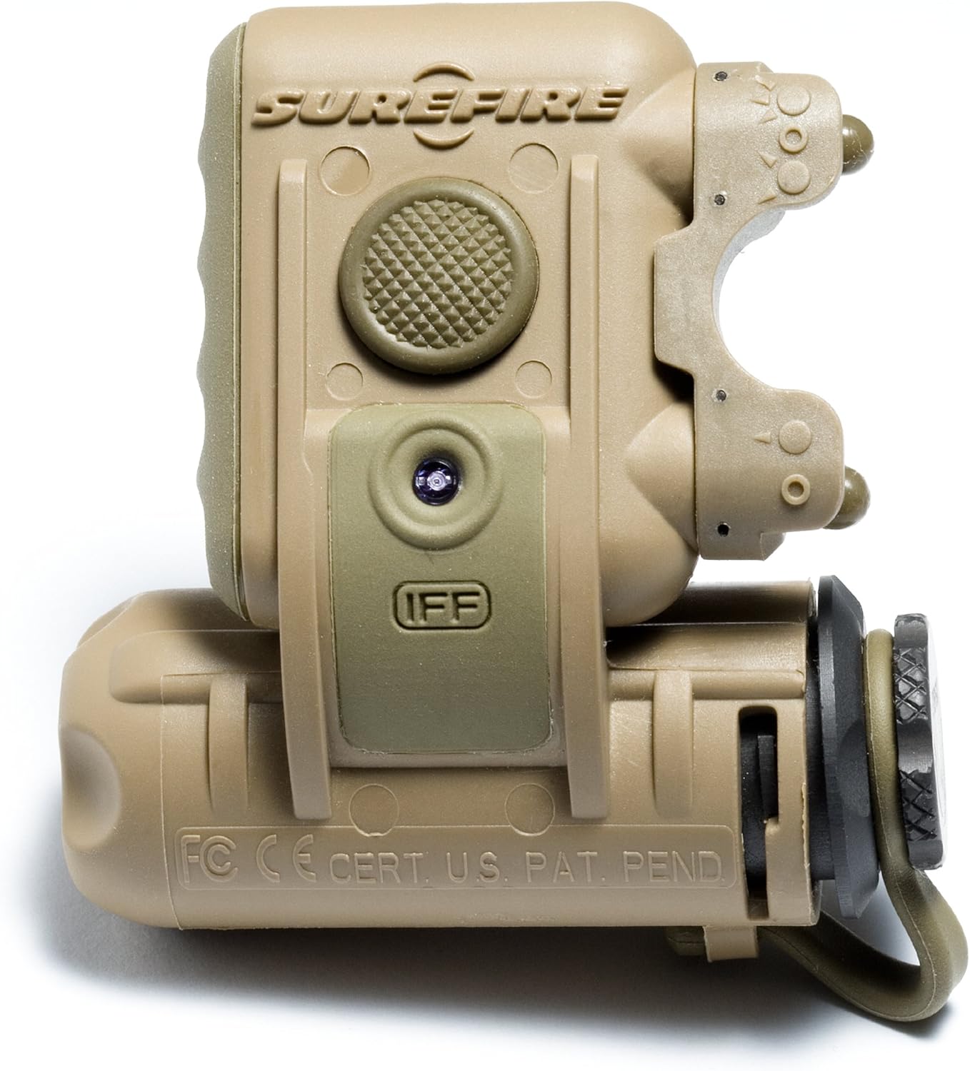 SureFire HL1-C-TN Helmet Light, 3V, 1.4-19.2 lu, Rd/WH/IR LEDs, Tan