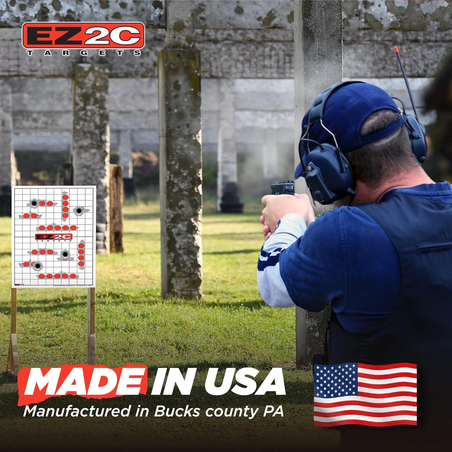 EZ2C Four Game Style Target Paper for Gun Shooting Range, USA Made Handgun, Rifle and Pistol, Made in USA (11x17 inch) (4 Style Bundle 40)