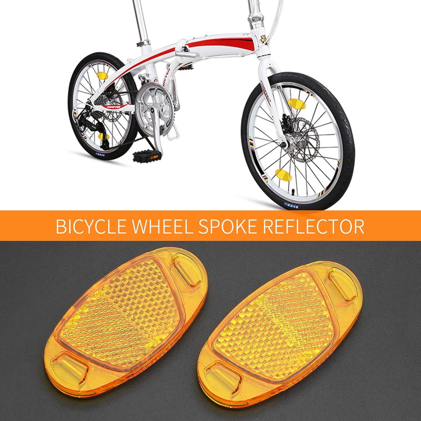 2PCS Warning Reflector Bicycle Strip for Rim Spoke Wheel