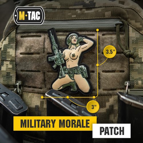M-Tac Morale Patch Tactical Girl - PVC Tactical Military Patch with Hook Fastener Backing - Patches for Vest, Backpacks, Hats (Tattoo 5)