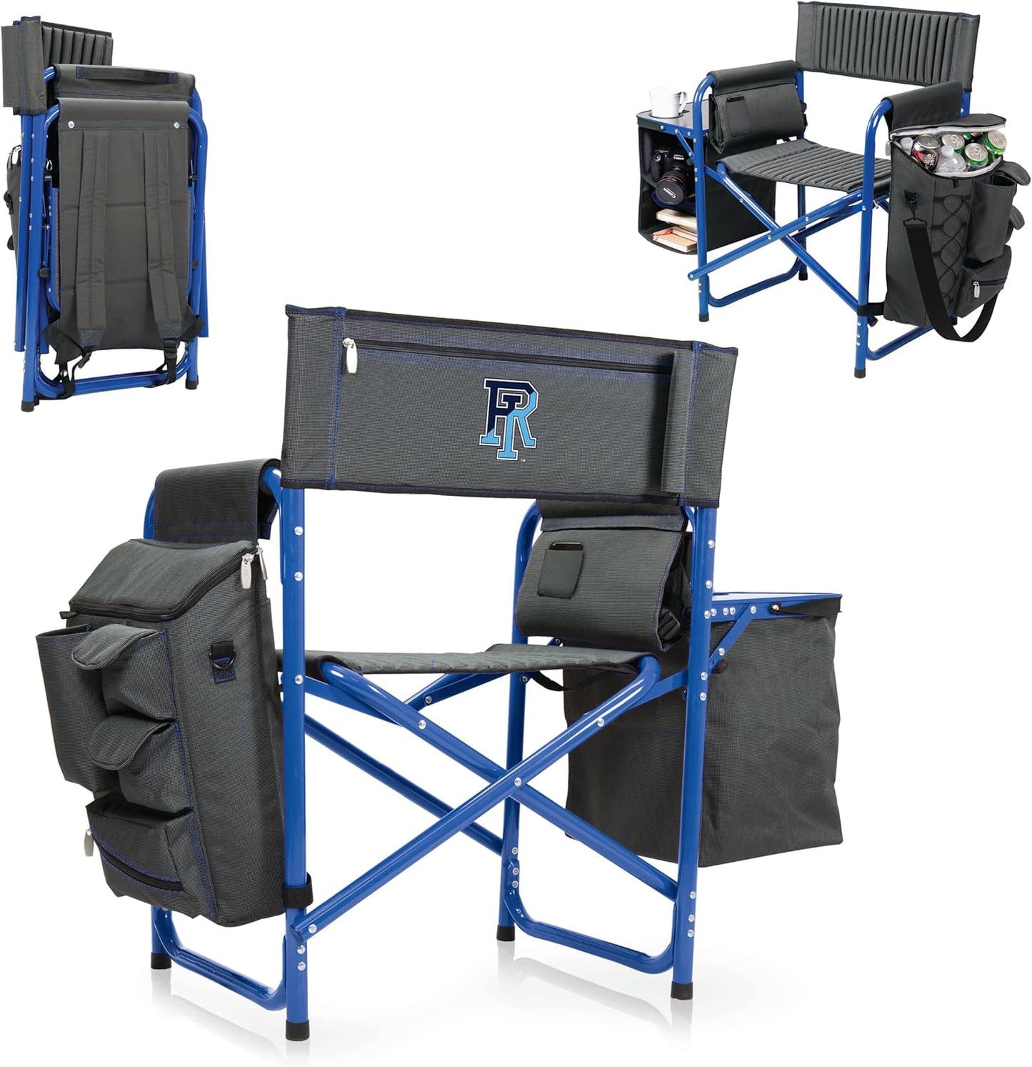 PICNIC TIME NCAA Oklahoma State Cowboys Fusion Camping Chair with Side Table and Soft Cooler - Beach Chair for Adults - Lawn Chair