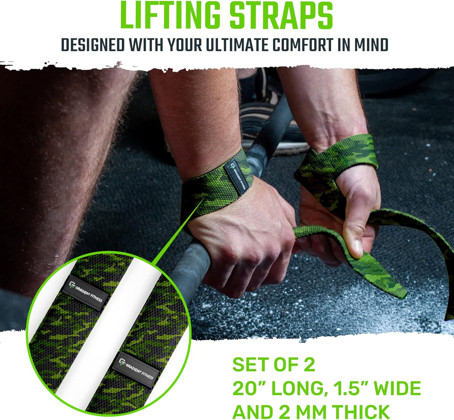 Gradient Fitness Lifting Straps | Wrist Straps for Weightlifting, Deadlift Straps, Lifting Straps for Weightlifting, Straps for Weight Lifting, Weight Lifting Straps for Men/Women, Gym Lifting Grips