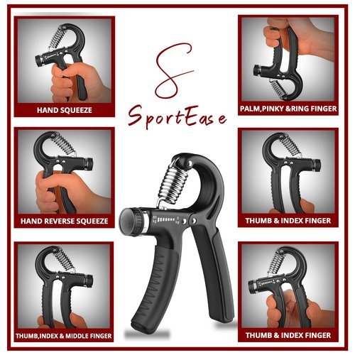 S SportEase Grip Strength Trainer & Hand Gripper Strengthener – Enhance Forearm, Wrist & Hand Power | Best Hand Strengthening Devices & Grip Strength Tester for Athletes, Climbers, Rehab & Daily Use