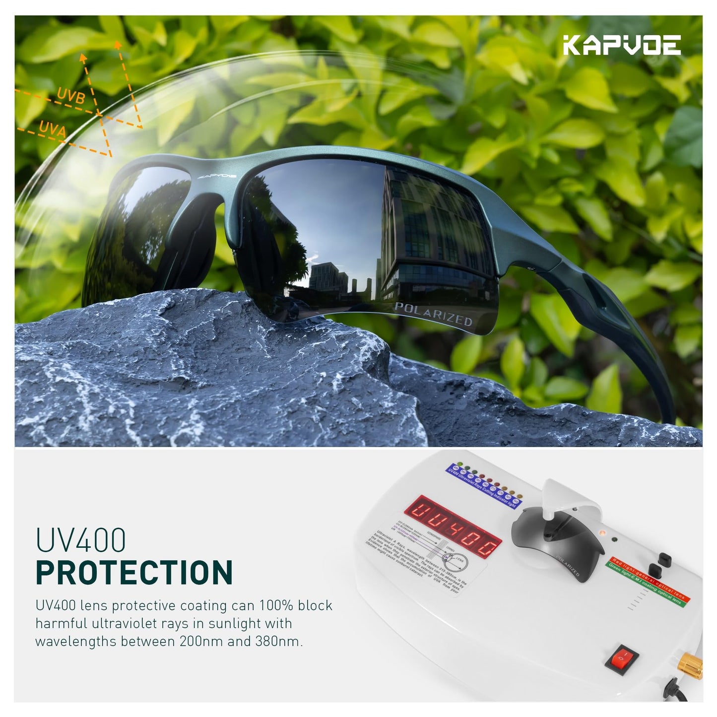 KAPVOE Cycling Glasses Sports Sunglasses Polarized Men Women Baseball Running Mountain Bike Golf MTB Driving