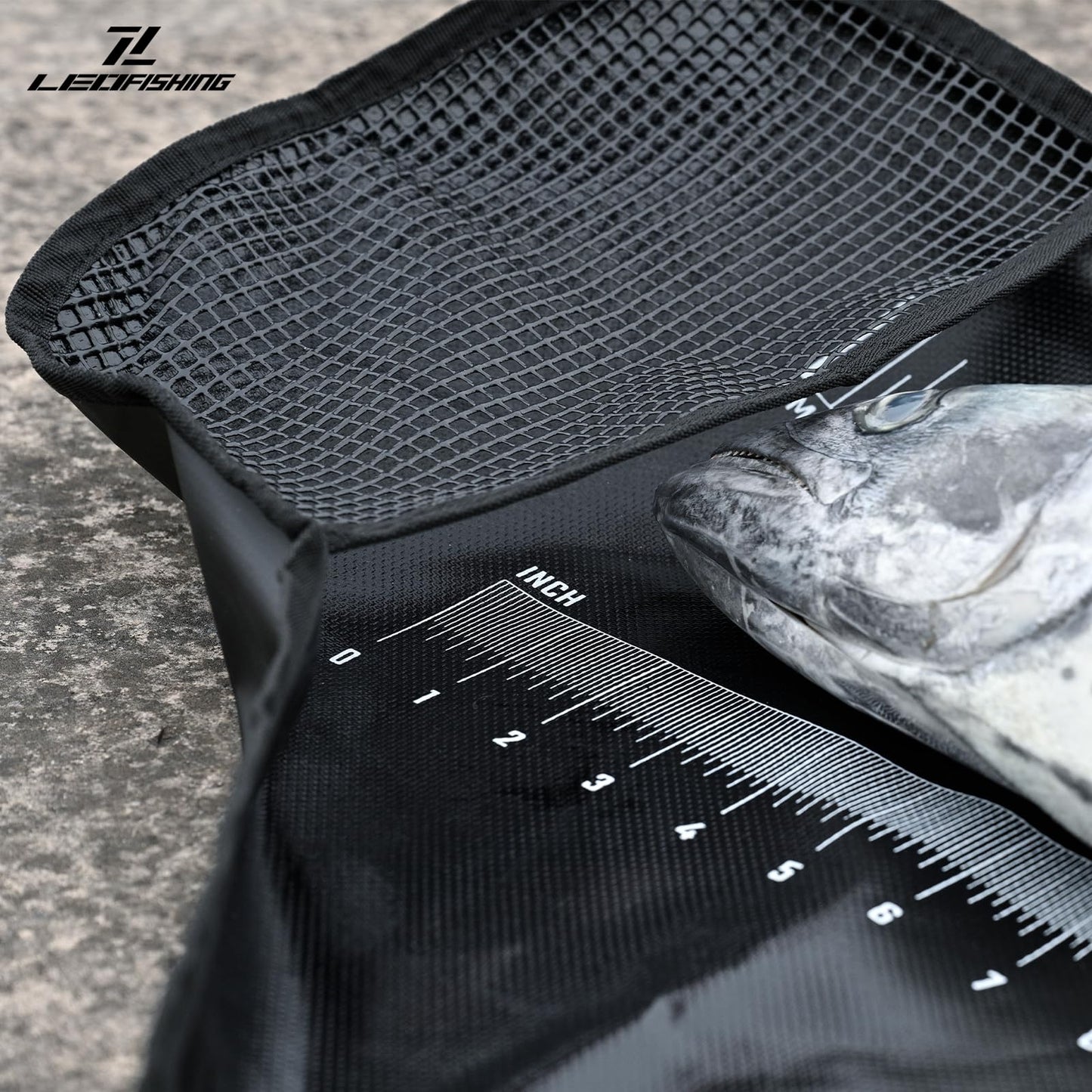 LEOFISHING Tournament Weigh-in Fish Bag - Folding Sling With Strong Nylon Handles and Ruler - Heavy Duty Bass Transport Bag