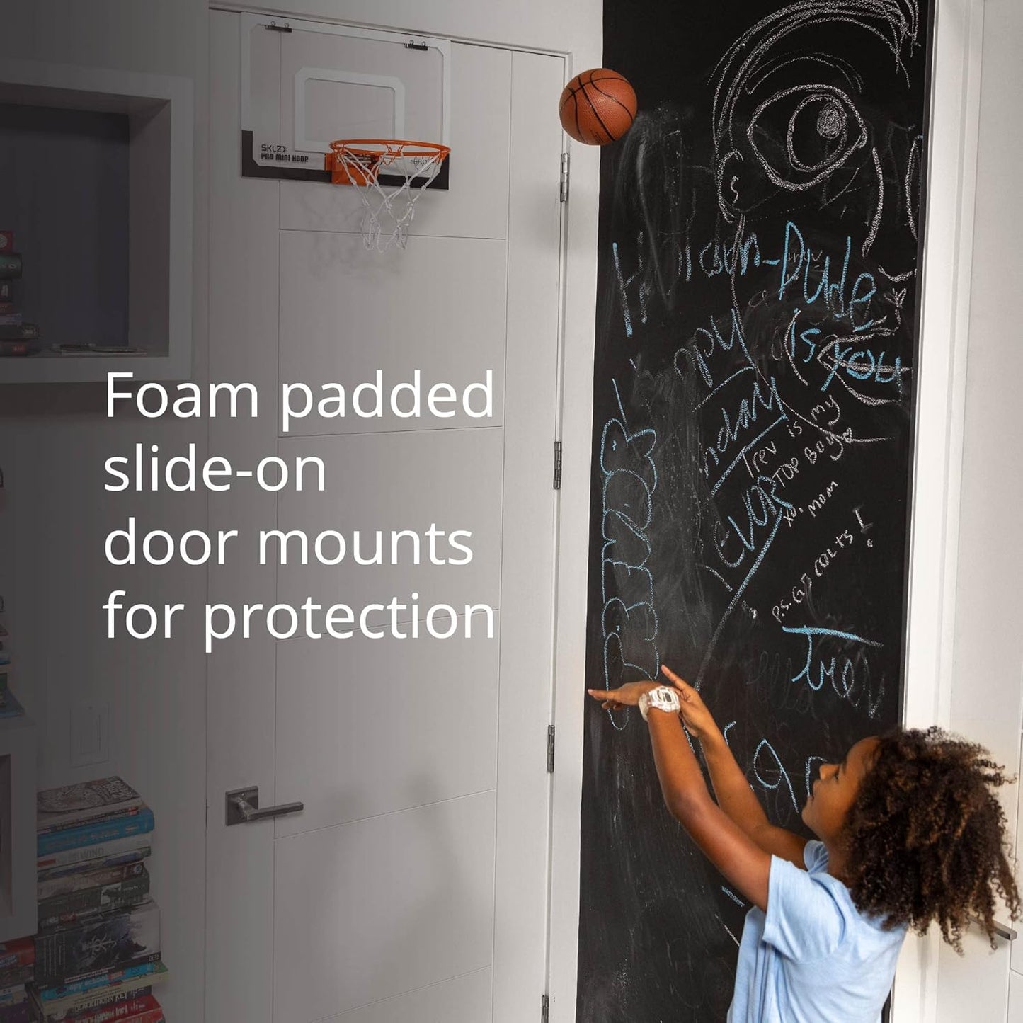 SKLZ Pro Mini Indoor Basketball Hoop - Over The Door – Portable - Great For Home, Dorms, Offices, and Gifts