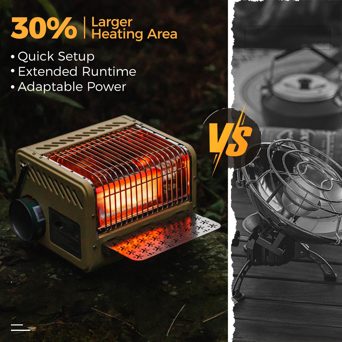 ALOCS 3 in 1 Portable Heater and Stove, 5200BTU Camping tent heater, Outdoor Camping Gas Stove with Shelf for Storage,Adjustable Temperature Camping Heaters for Tent, Fishing, Hiking, Trekking