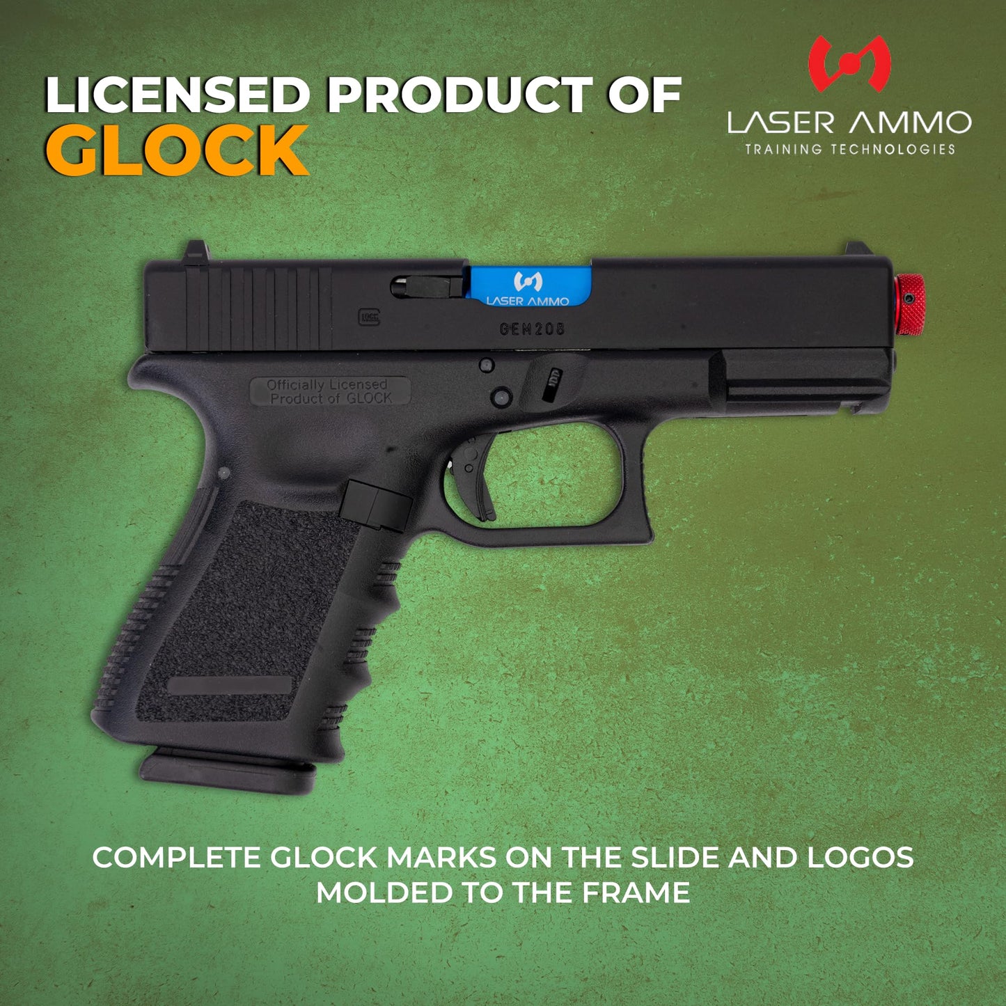 Laser Ammo Recoil Enabled SureStrike Training Laser Device (Class I, 3.5mW) for use Training Targets and Systems (Glock 19 (Red Laser))