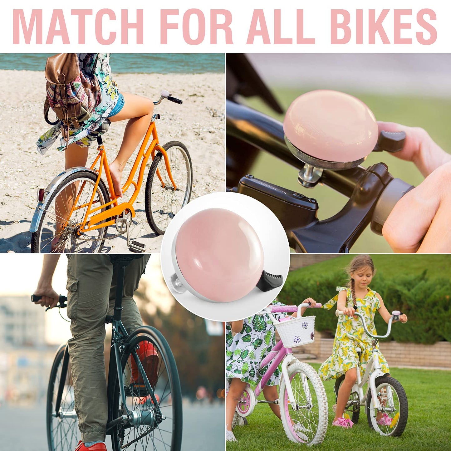 MARQUE Beach Cruiser Bike Bell + 5ft Combination Bike Lock Cable
