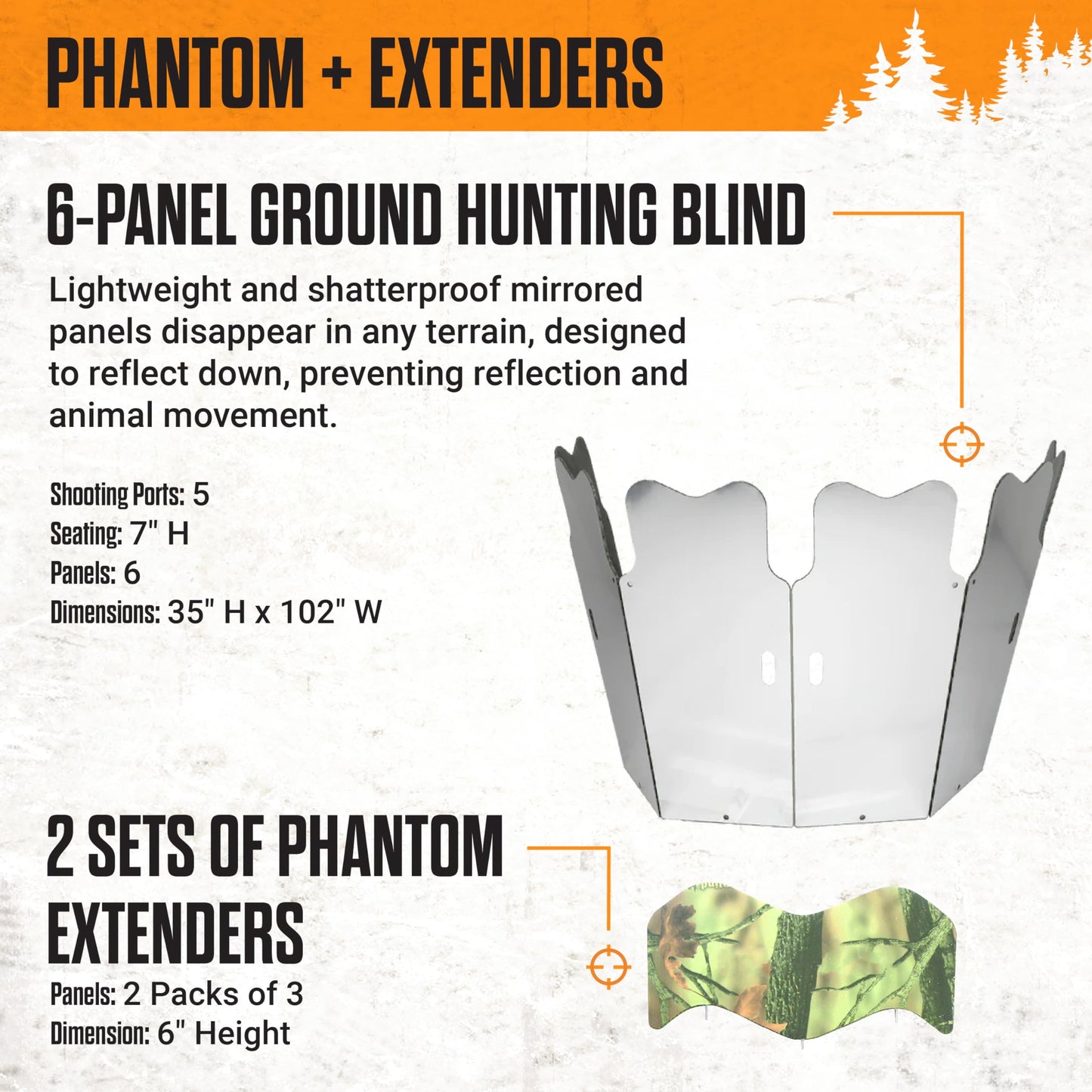 GhostBlind Phantom Extender Bundle, Hunting Blinds and Hunting Accessories, Extenders Included