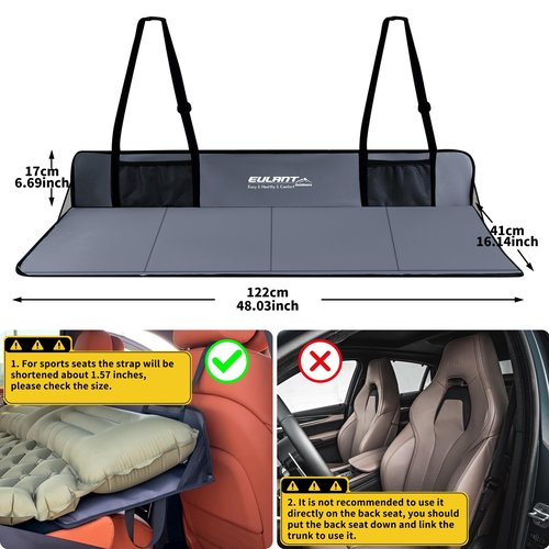 Portable Air Mattresses for Sleeping,Car Rear Seat Mattress Extension Plate,Folding Car Bed Mattress,Increase Travel Trunk Space & Car Bed Camping Space for Car/SUV/Model Y/3-Camping Essential 