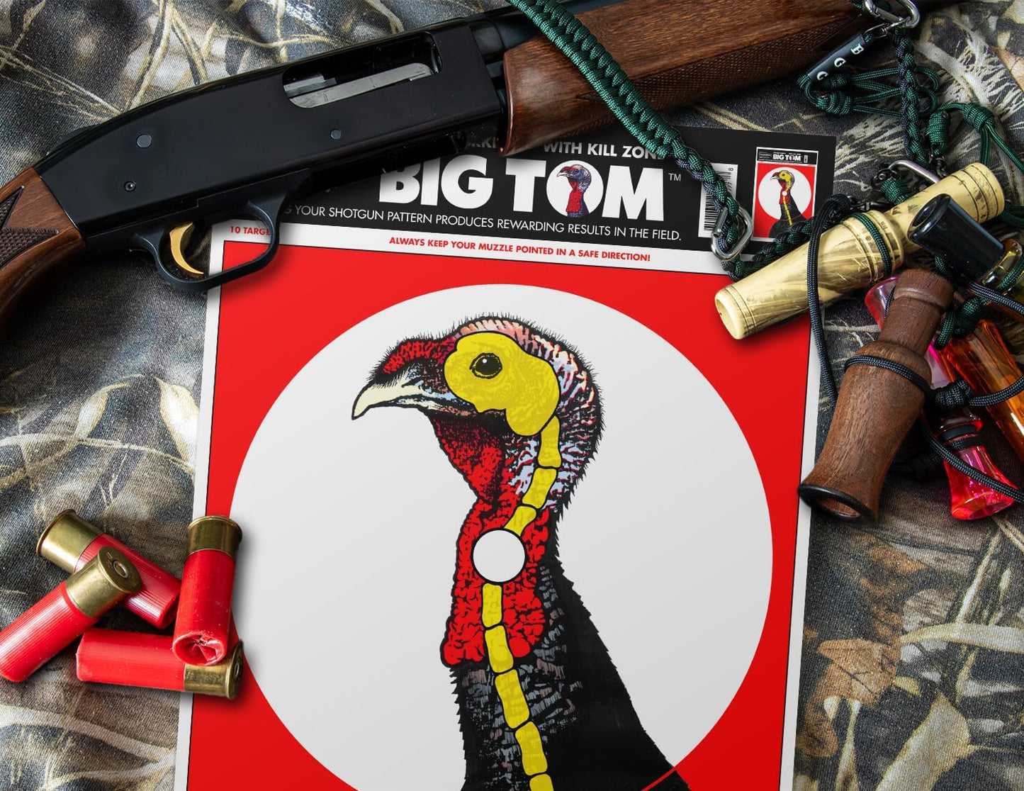 Big Tom Life-Size Turkey, 12.5x19 Inch Ultra Bright Realistic Paper Shooting Targets for Shotgun Patterning and Bow, Made in The USA