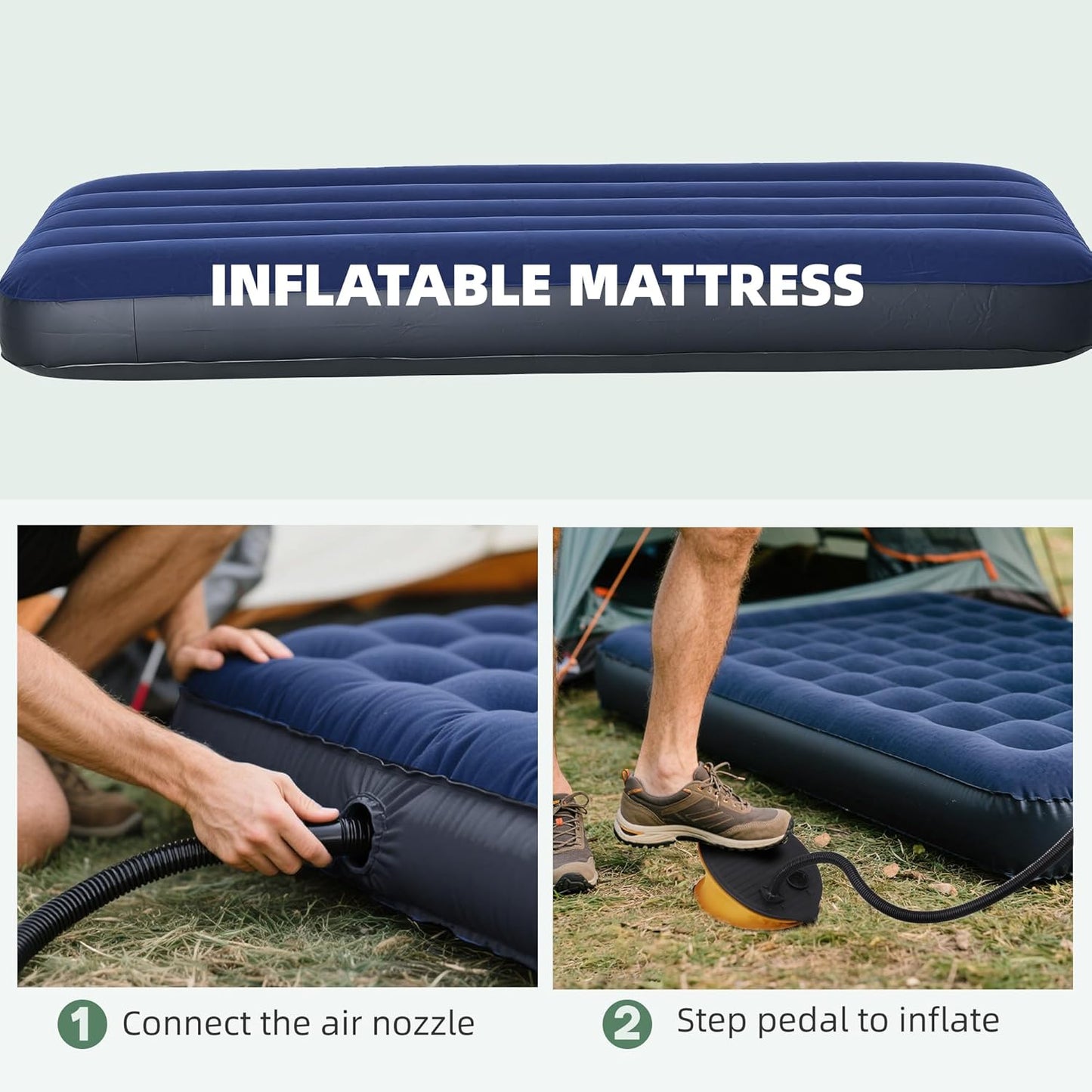 Outsunny Camping Tent Cot, 4-in-1 Folding Tent Cot Combo with Mattress, Pillow, Sleeping Bag, Roller Carrying Bag, Off Ground Travel Camp Cot for Hiking, Backpacking, Picnic
