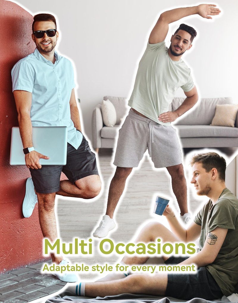 Rancoto Mens Cotton Shorts Sweat Athletic Shorts for Men, Lounge, Gym, Yoga, Workout with Zipper Pockets Navy L