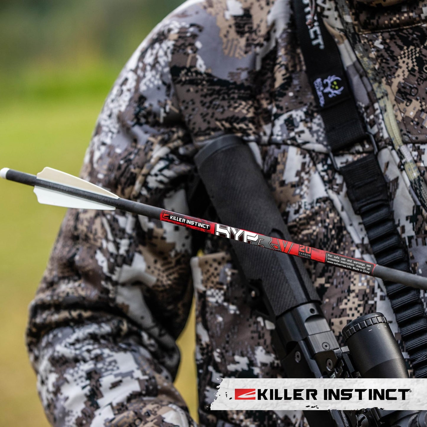 Killer Instinct Hypr-V 20" Crossbow Bolts 6-Pack - V-Track Nock System 390 Grain Total Weight with .003" Straightness Tolerance