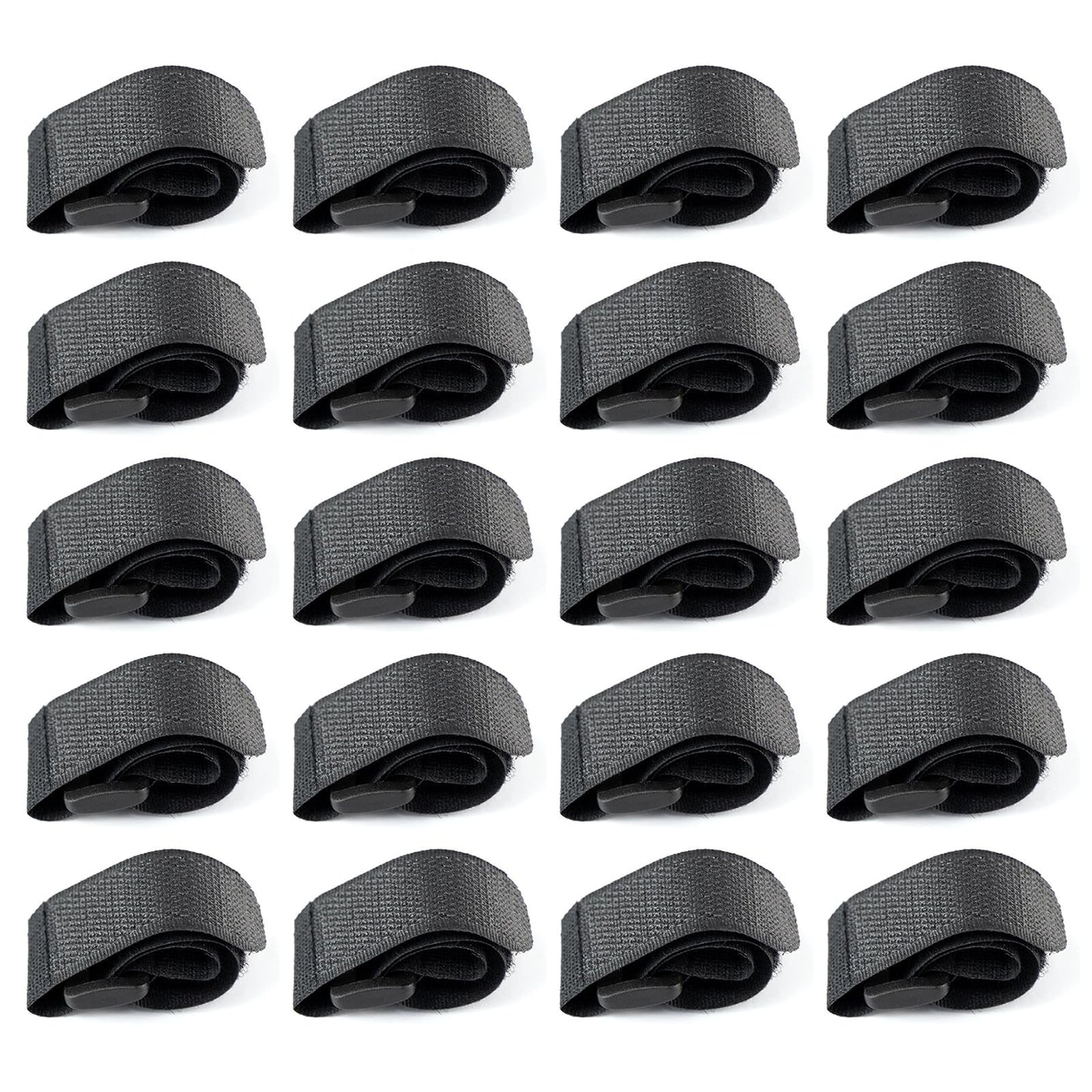 20-Pack Stretchy Straps & Tackle Ties for Fishing Rods - Elastic Rod Holder Straps for Organizing and Protecting Casting, Spinning, and Fly Rods - Angler's Accessories