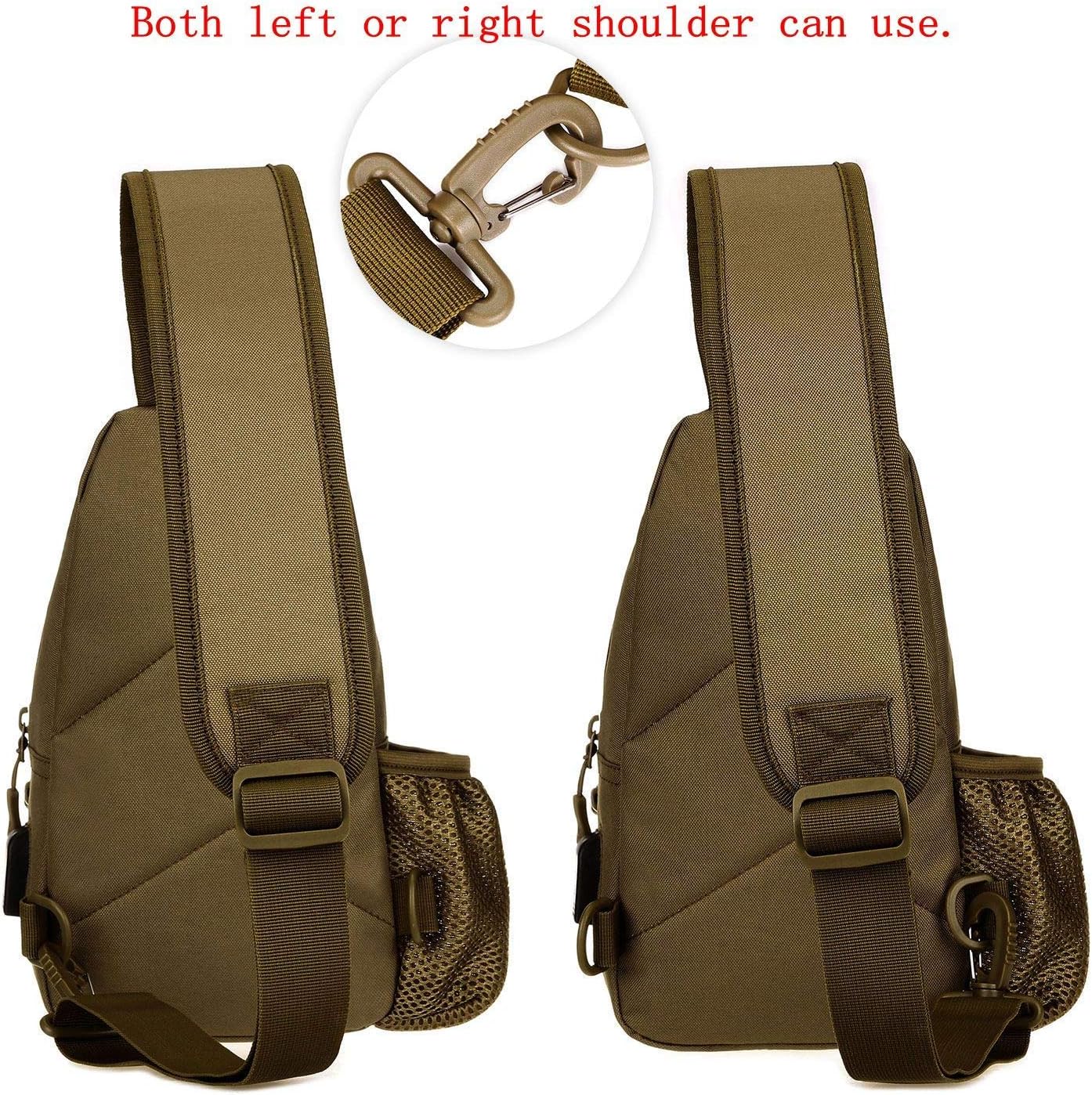 HUNTVP Small Tactical Sling Chest Pack Bag Molle Daypack Backpack Military Crossbody,Type1- ACU Camouflage