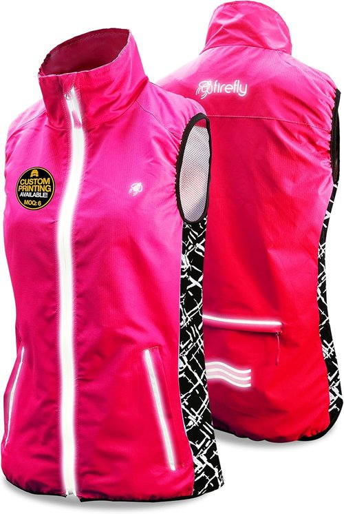 KwikSafety - Charlotte, NC - FIREFLY Women's Athletic Safety Vest | High Visibility Running Cycling Sleeveless Jacket
