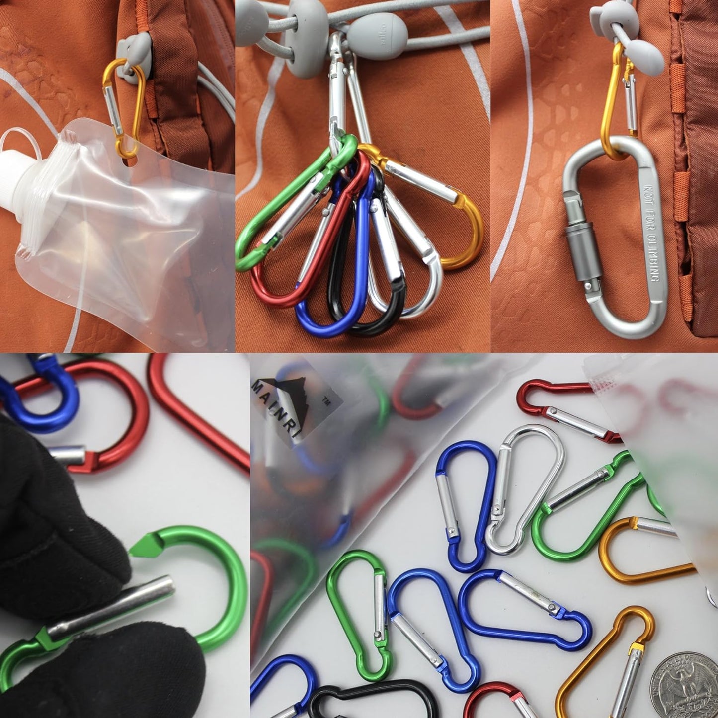 Carabiner Clip Keychain Small Carabiner Mini Carabiner Spring Aluminum Carabiner Outdoor Caribeaners Small Keychain Carabeaner Ring Carabiner Keychain Bulk Mini Keychain Clip