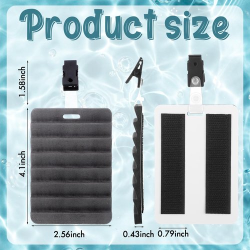Blueweenly 4 Pcs Fly Fishing Rippled Foam Fly Patch for Vest with Cilp Light Weight Foam Black Fly Patch with Clip for Vest Fishing Tackle Tools Accessories