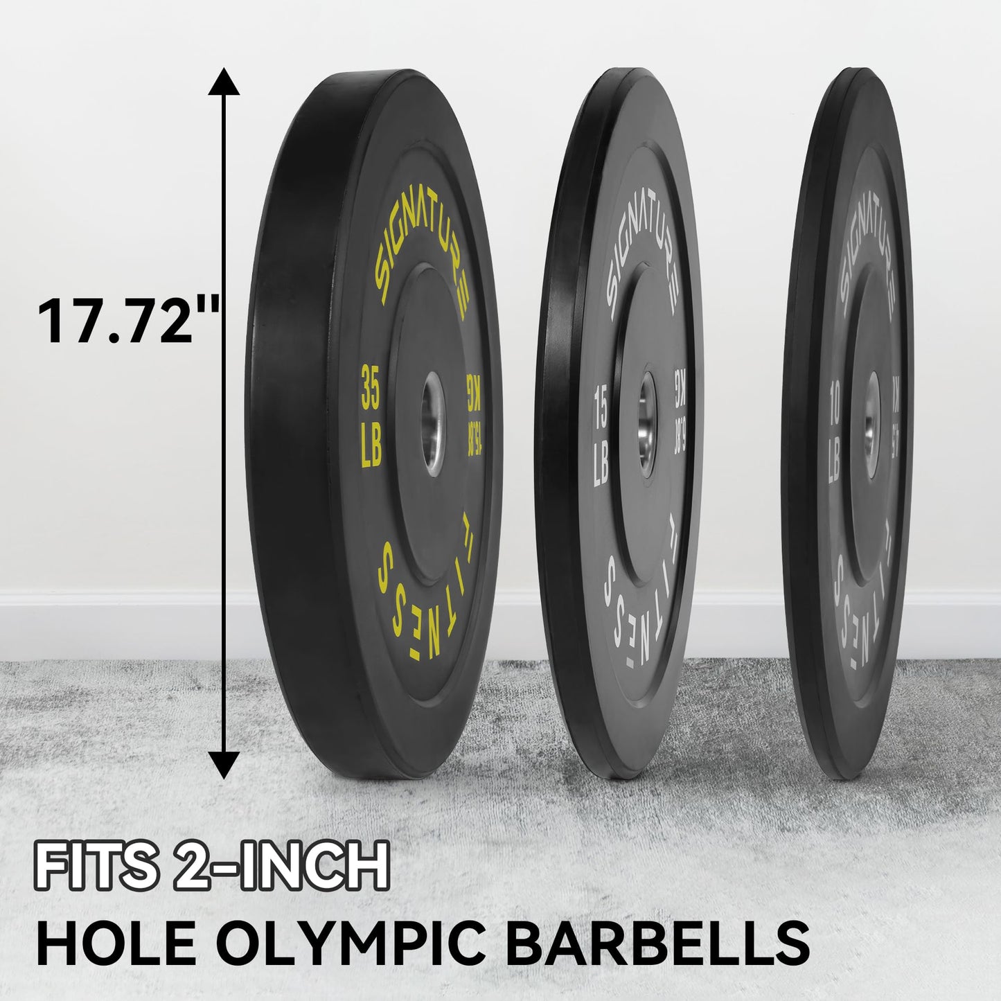 Fitvids 2" Olympic Bumper Plate Weight Plates with Steel Hub, 120-Pound Set, 2x 10LB, 2x 15LB, 2x 35LB