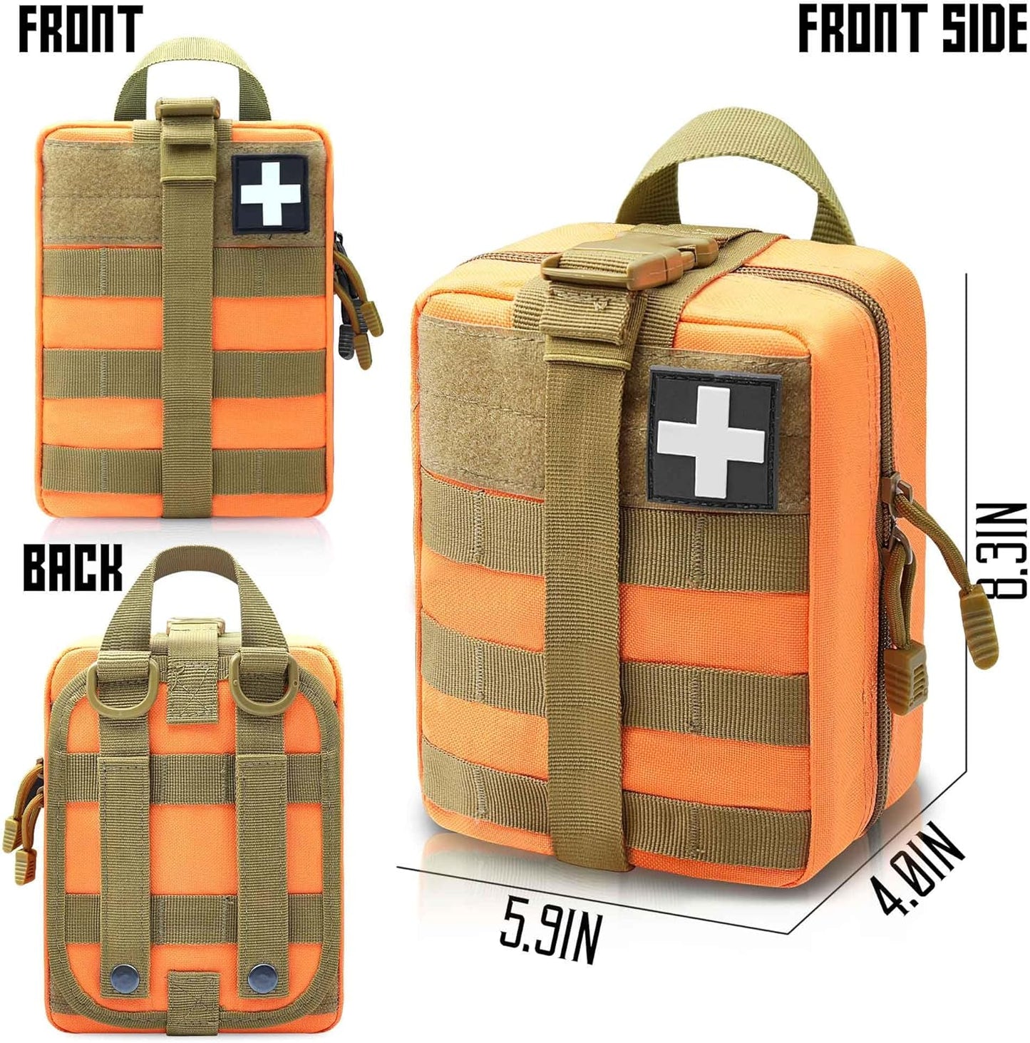 1000D Molle Ifak Pouch Rip Away, Tactical Tear Away Medical Pouch Empty, Military First Aid Pouch Bag Only for Camping Hiking Travel