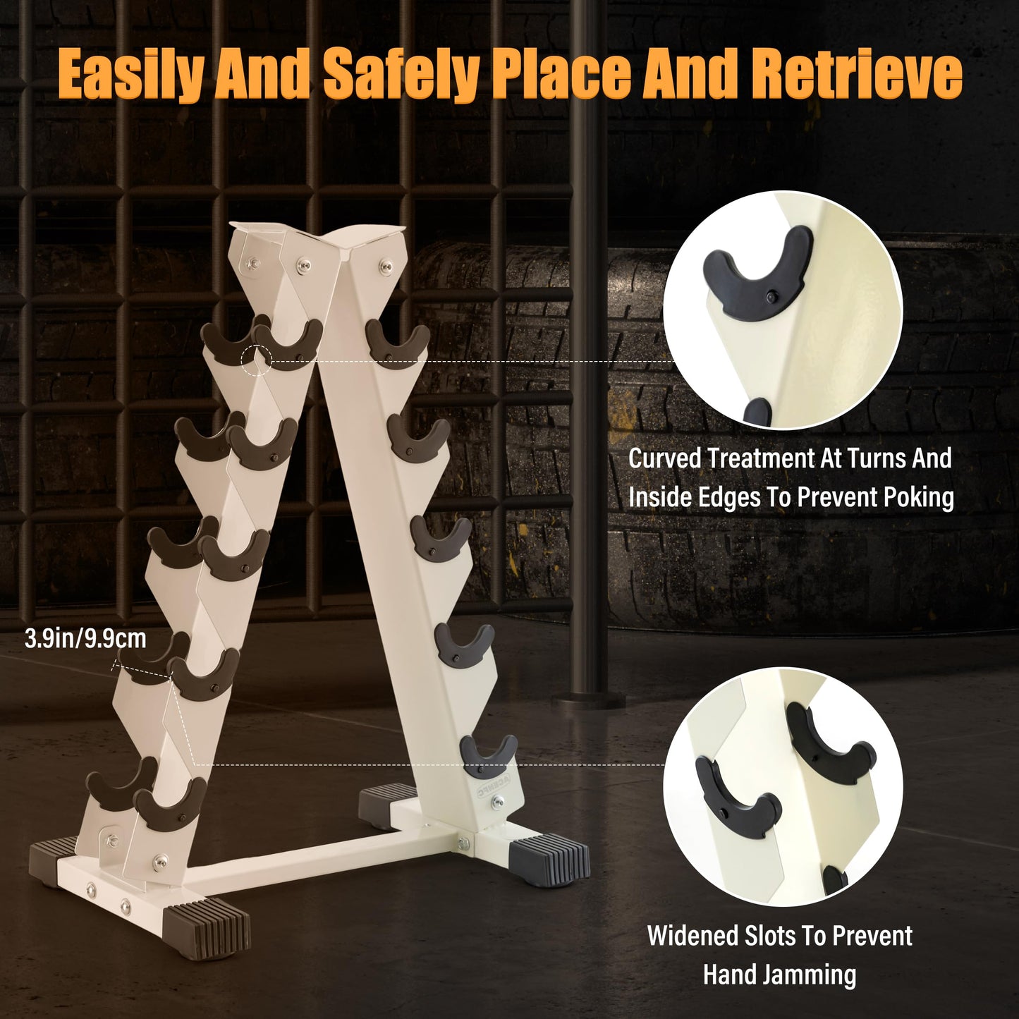 ACENFC Barbell A-Frame Dumbbell Weight Rack, Dumbbell Rack Stand Only, Weight Rack for Dumbbells 5 Tier with 500 LB Weight Capacity, Home Gym Storage Solution