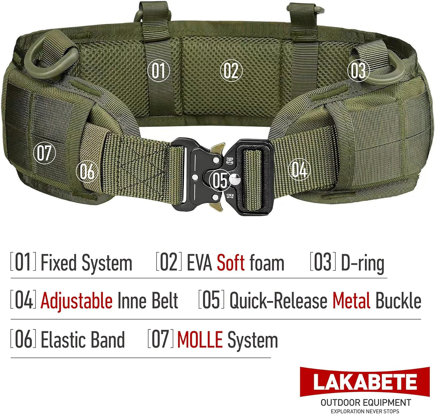 Tactical Molle Battle Belt | Outdoor Hunting Belt with Pouches | Durable Design