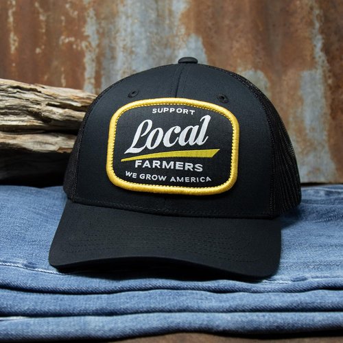 Rural Cloth Support Local Farmers Adjustable Snapback Hat, Black