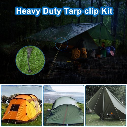 Heavy Duty Tarp Clips - 20 Pack Lock Grip Clamps with Thumb Screw for Tents, Pool Awnings, Car Covers
