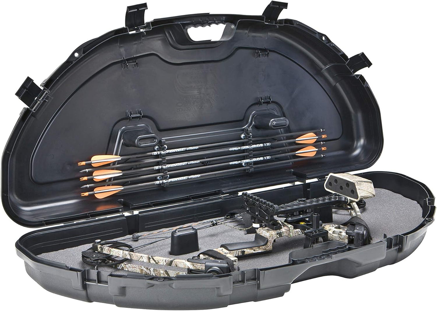 Plano Protector Compact Bow Case, Black, Hard Bow Case, Holds up to Five Arrows, Anti-Crush Archery Storage and Protection