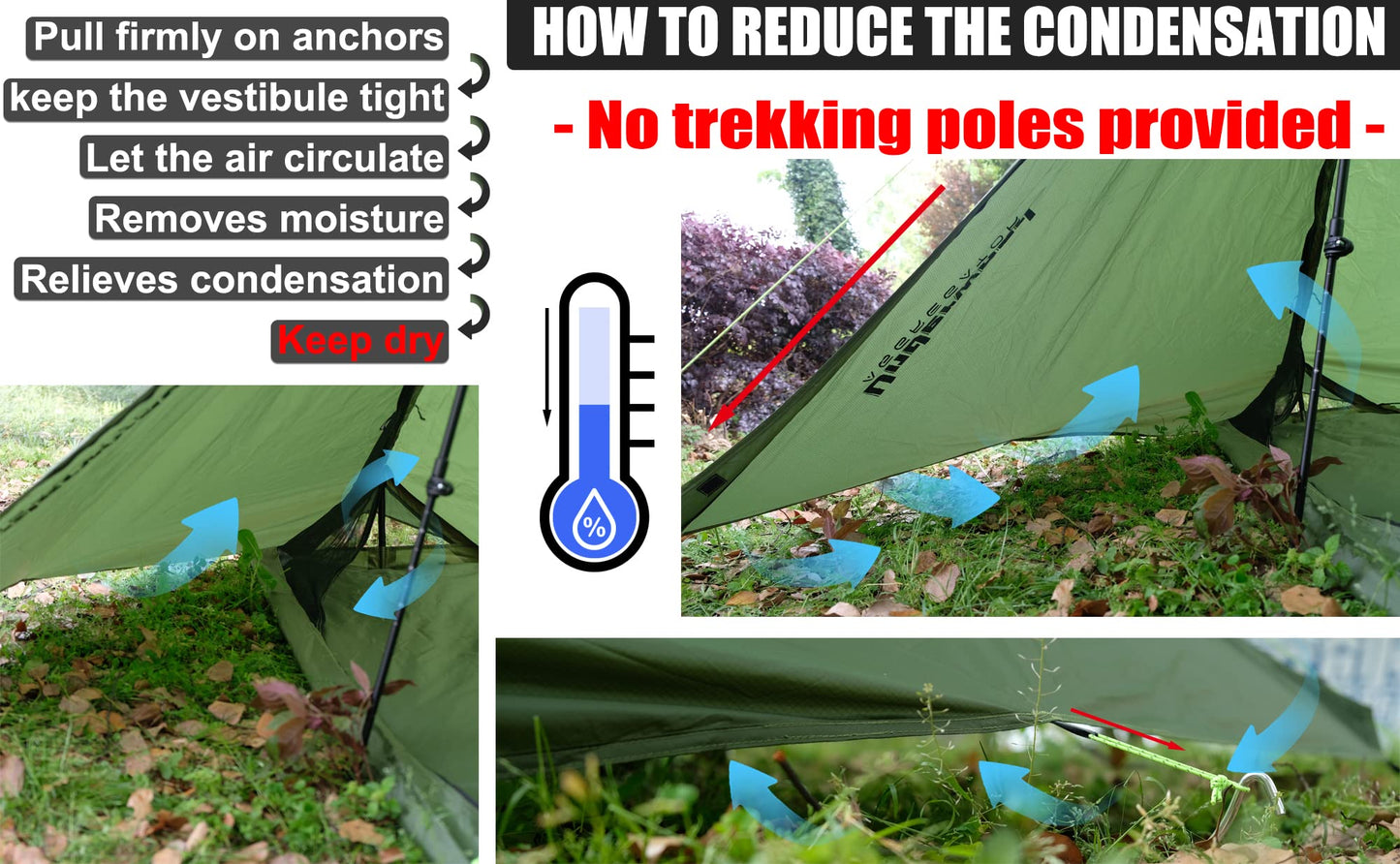 1-Person Ultralight Trekking Pole Tent & Collapsible Aluminum Hiking Poles by Underwood Aggregator